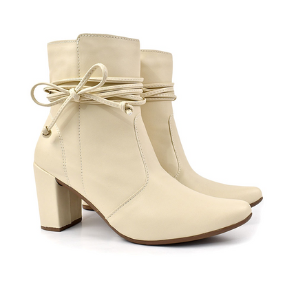 Botín de mujer con punta puntiaguda, tacón de moda, diseño cómodo con cordones.