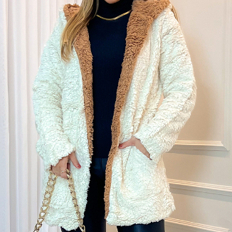 Abrigo reversible de peluche