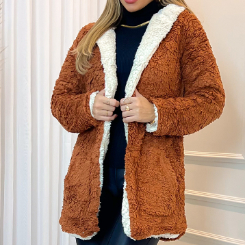 Abrigo reversible de peluche