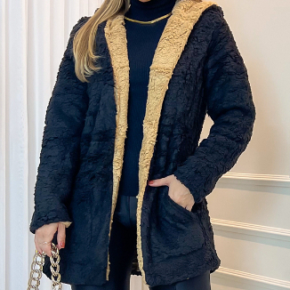 Abrigo reversible de peluche