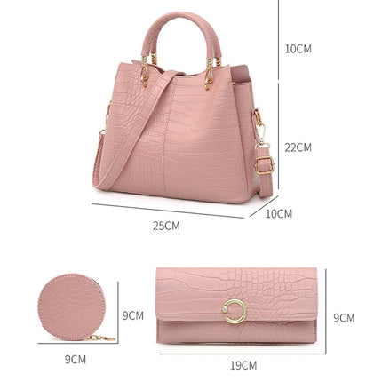 Conjunto de bolso de cocodrilo para mujer (3 piezas) 