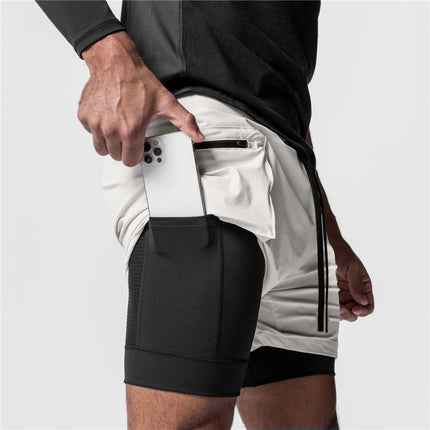 Pantalones cortos de entrenamiento 2 en 1 para hombre para deportistas