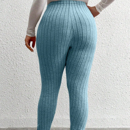 Leggings de rayas con cordón para mujer de Alanis. Talla grande. 